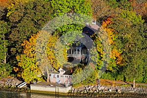 Turku Archipelago with fall season colors