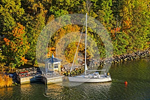 Turku Archipelago with fall season colors