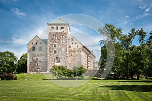 Turku Castle on bright summer day.