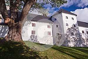 Turku castle in bright sunshine in Finland on a sunny summer day