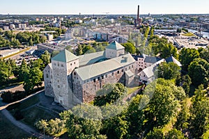 Turku Castle in sunny summer day in Turku, Finland