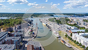 Aerial view on Turku harbour