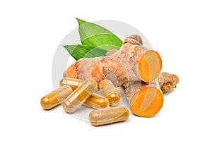 Turmeric (Curcuma longa Linn) capsules with rhizome