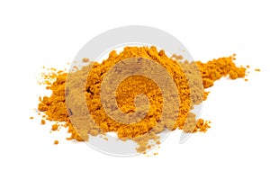 Turmeric (Curcuma) Powder Isolated on White Background