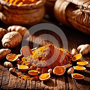 turmeric dried herbs seasoning for cooking ingredient