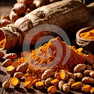 turmeric dried herbs seasoning for cooking ingredient