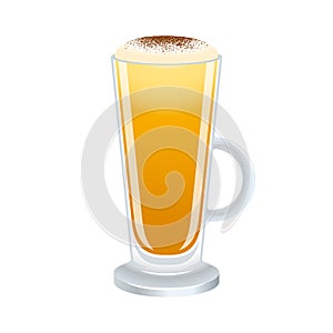 Turmeric latte with froth milk vector illustration photo