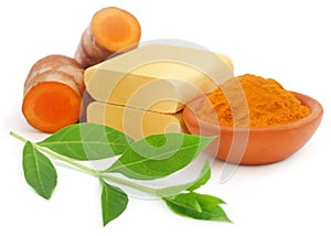 Turmeric with other herbal products for beautification photo
