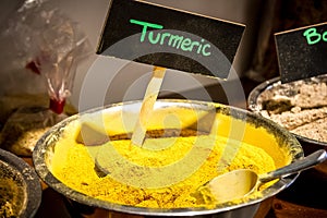 Turmeric powder in a bowl