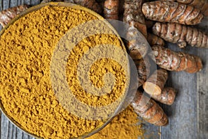 Turmeric Powder Flat Lay