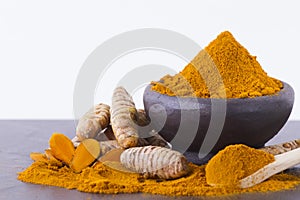 Turmeric powder and roots