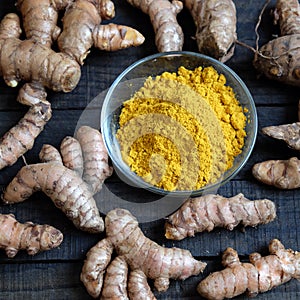 Turmeric powder, spice, healthy food