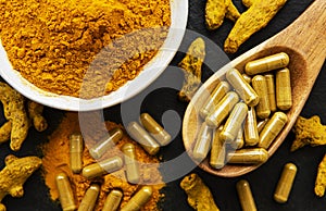 Turmeric powder and turmeric pills