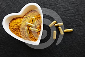 Turmeric powder and turmeric pills