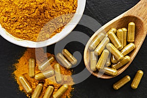 Turmeric powder and turmeric pills