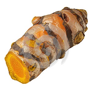 Turmeric root isolated on transparent background.