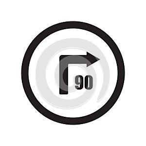 turn with advisory speed sign icon. Trendy turn with advisory