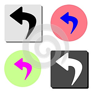 Turn arrow. flat vector icon