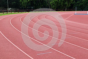 A turn in an athletics track