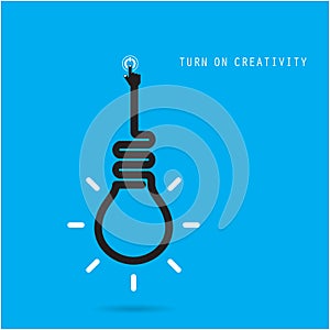 Turn on Creative light bulb concept.Business idea and education