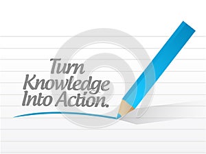 Turn knowledge into action message illustration