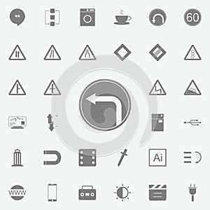 Turn Left Ahead icon. web icons universal set for web and mobile