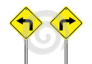 Turn left and right traffic sign