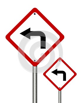 Turn left traffic sign