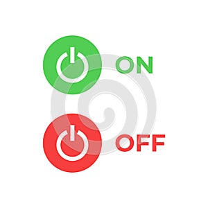 Turn on off button icon vector in flat style
