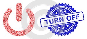 Textured Turn Off Watermark and Recursive Turn Off Icon Composition photo