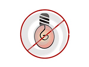 turn off the light. vector illustration of a warning don't turn on the light