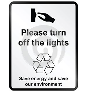 Turn off lights Information Sign