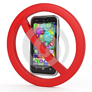 Turn off mobile phones, forbidden sign concept