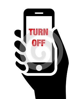 Turn off mobile phones icon