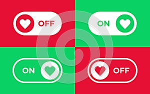 Turn on and off mode switch. On and Off icons. Vector scalable graphics