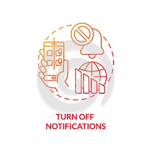Turn off notifications concept icon