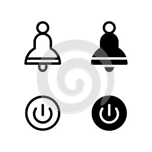 Turn off notifications icon. Silhouette symbol. turn off button. Vector illustration