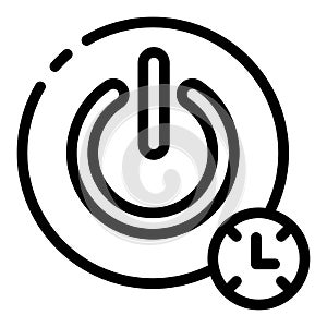 Turn off timer button icon, outline style