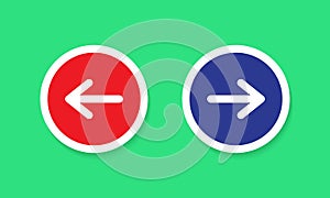 Turn Right and Left Arrow Icon Vector in Flat Style