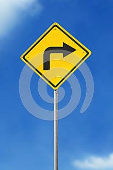 Turn right road sign