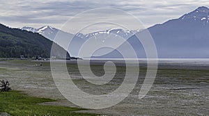 Turnagain Arm of the Cook Inlet in Alaska at Low Tide