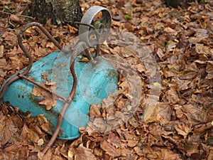 Turned over garden trolley