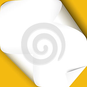 turned over paper corners