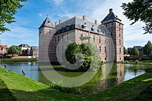 Turnhout, Antwerp Province, Belgium - The Dukes of Brabant castle, a 9th century water fortress, now the Courthouse of first