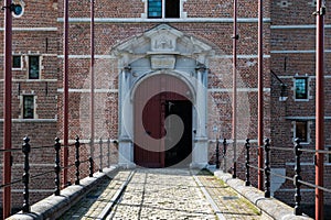 Turnhout, Antwerp Province, Belgium - The stone bridge of the Dukes of Brabant castle, now the Courthouse of first instance