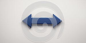 Turning arrow blue color. 3D icon rendering illustration