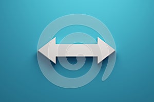 Turning arrow white color. 3D icon rendering illustration
