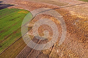 Turning barren into a fertile land with rich soil, aerial view photo