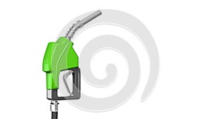 Turning Green Gas Pump Nozzle 