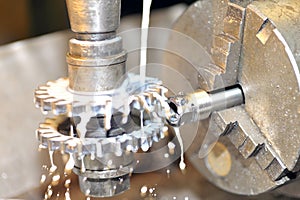 Turning lathe in action